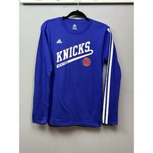 NBA New York Knicks Basketball T-Shirt Teen Youth XL 18 Adidas Blue‎ Graphic NEW